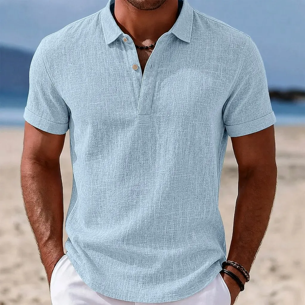Men's Linen Polo Shirt for 2