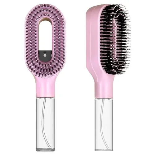 2-in-1 Manual Misting Detangling Hair Brush