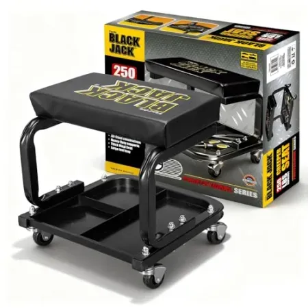 Torin 250lb Rolling Padded Mechanic Stool w/ Tool Tray