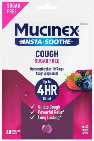 40-Count Mucinex Instasoothe Sugar Free Cough Drops