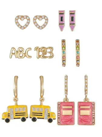 6-Piece Packed Party Classroom Cutie Earring Set