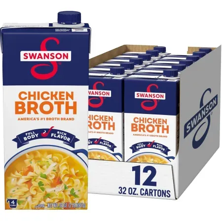 12-Pack 32oz Swanson Chicken Broth Cartons