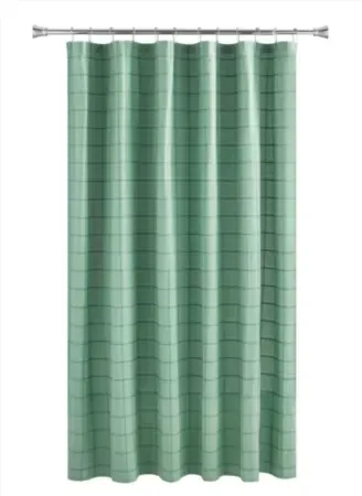 Mainstays 72" x 72" Green Plaid Shower Curtain