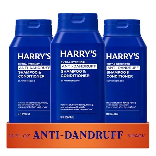 Harry's Anti-Dandruff Men's 2 in 1 Shampoo and Conditioner 14 oz (3 Pack)