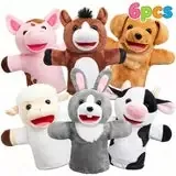 Joyfy 6-Piece Kids Hand Puppet Set Toddler Plush Toy