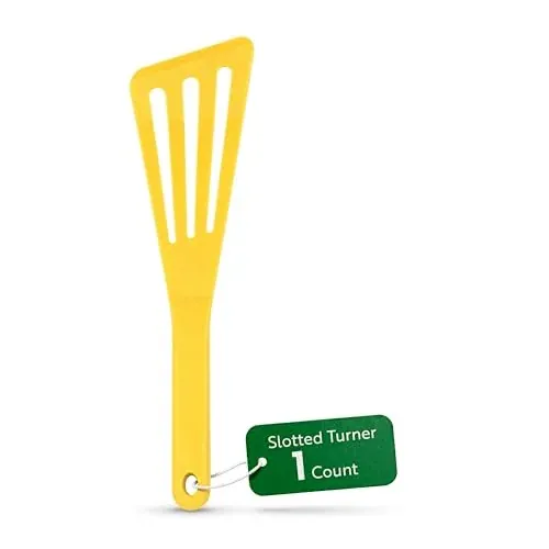 Restaurantware Yellow Silicone High Temperature Slotted Turner Spatula