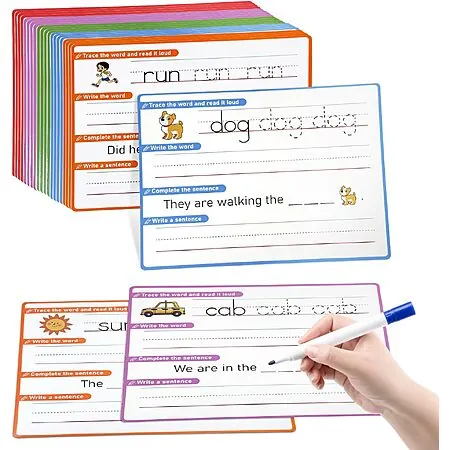 20-Pk HenPisen Kids' Dry Erase Sheets (Handwriting or Letters & Numbers Practice)