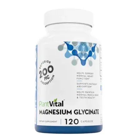 120-Count PlantVital 200mg Magnesium Glycinate Capsules