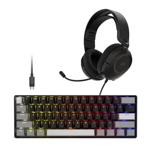 Corsair CLIPPER PRO MINI 60 Hall Effect Keyboard + HS35 v3 Headset Gaming Bundle