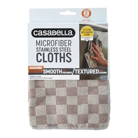 2-Pack Casabella Microfiber Stainless Steel Cloth (12" x 14")