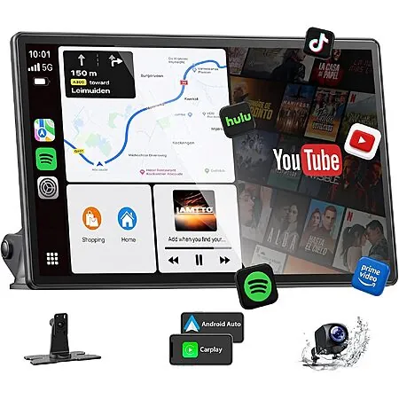 11" LAMTTO RC35 720p Wireless CarPlay / Android Auto Display + Backup Camera