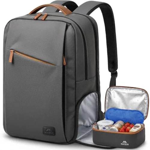 MATEIN Men's 15.6" Laptop Backpack with Insulated Lunch Compartment