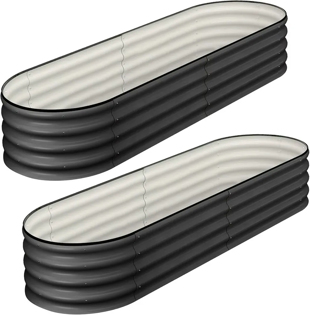 Tacleekii Galvanized Steel Raised Garden Bed 2-Pack