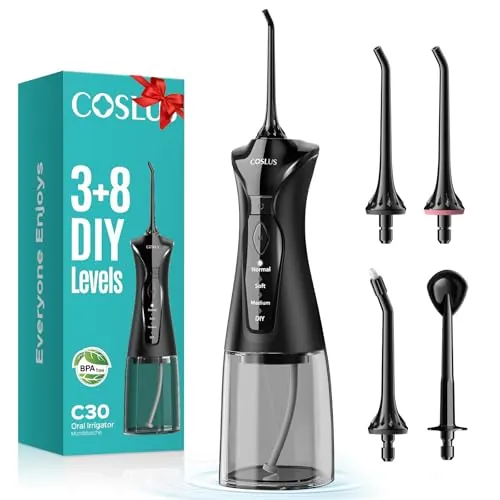 COSLUS C30 Portable Water Dental Flosser Pick Teeth Upgraded DIY Mode