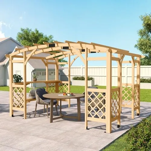 Happatio 10x14-Foot Wooden Pergola