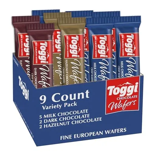 TOGGI Fine European Chocolate Wafers 9-Pack 1.75-Oz