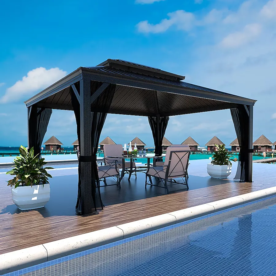 VEIKOUS Hardtop Gazebo 12-ft x 16-ft