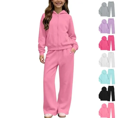 Kids Full Zip Up Sweatsuits- 2 Set