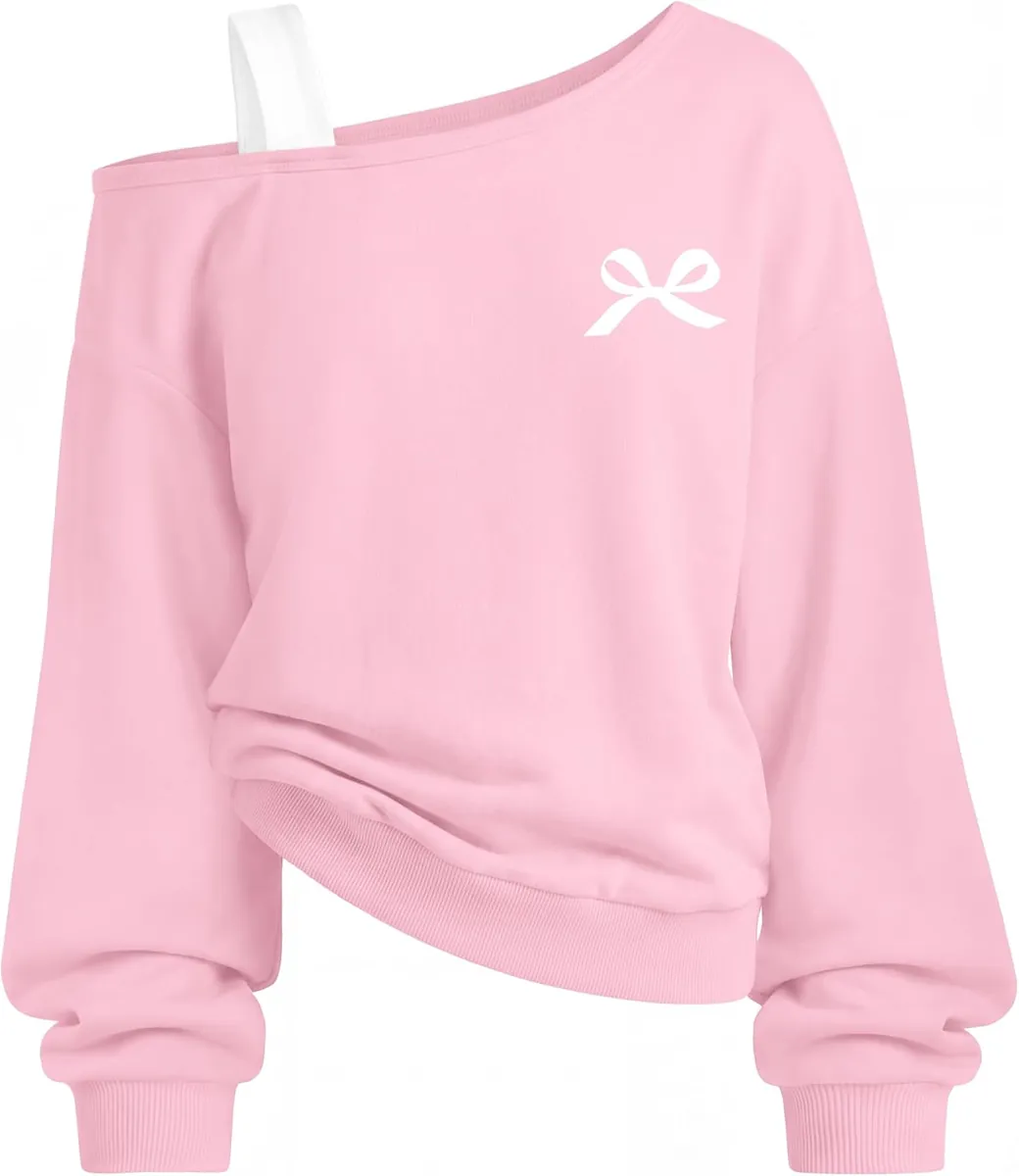 Arshiner Girls Off The Shoulder Sweatshirt