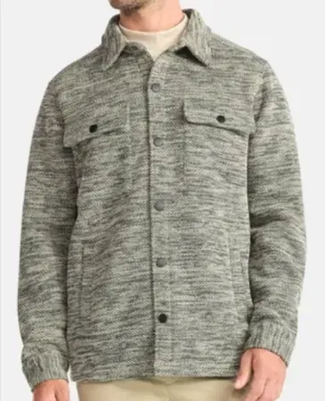 George Men's Knit Shacket w/ Microfleece Lining