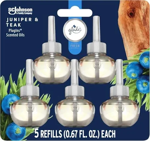 Glade PlugIns Air Freshener Refills, Juniper Forest, 5 Count