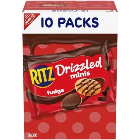 10-Packs RITZ Drizzled Minis Fudge Crackers