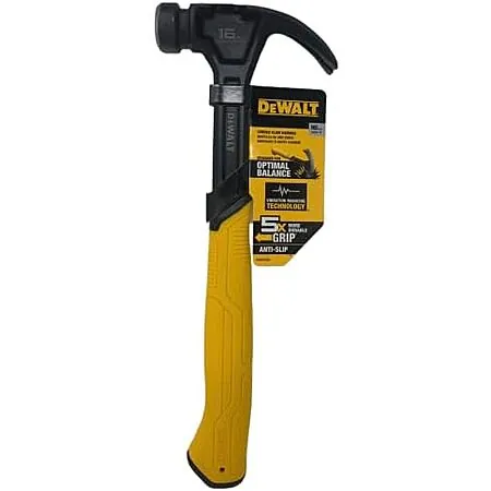 11.75" DeWALT Smooth Face 16-Oz Curve Claw Hammer w/ Steel Handle