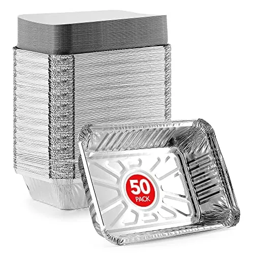 Disposable Aluminum Pans with Lids (50 Pack)