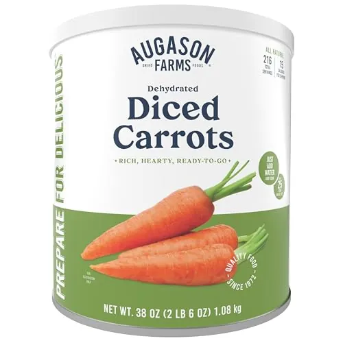 Augason Farms Dehydrated Diced Carrots Can 38-Oz (216 Servings)