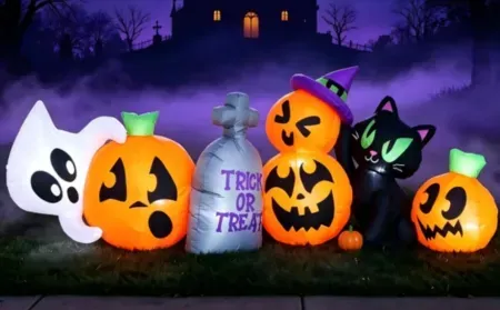 Joyfy 8 FT Long Halloween Inflatables Pumpkin Decoration
