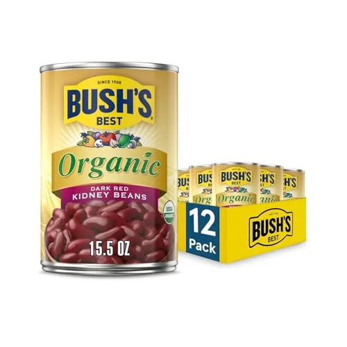 Bush's Best Organic Dark Red Kidney Beans 12-Pack 15-Oz