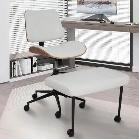 Azaeahom Cross-Legged Kneeling Swivel Chair with Ottoman