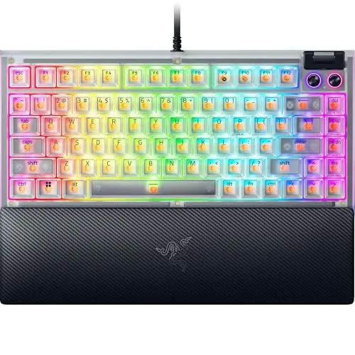 Razer BlackWidow V4 75% Mechanical Gaming Keyboard Phantom White