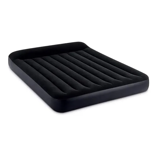 INTEX Dura-Beam Standard Pillow Rest Air Mattress Queen Size with Built-in Electric Pump