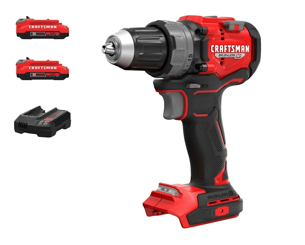 Craftsman V20 RP 20V Max 1/2" Keyless Brushless Cordless Drill w/ 2 Batteries and Charger
