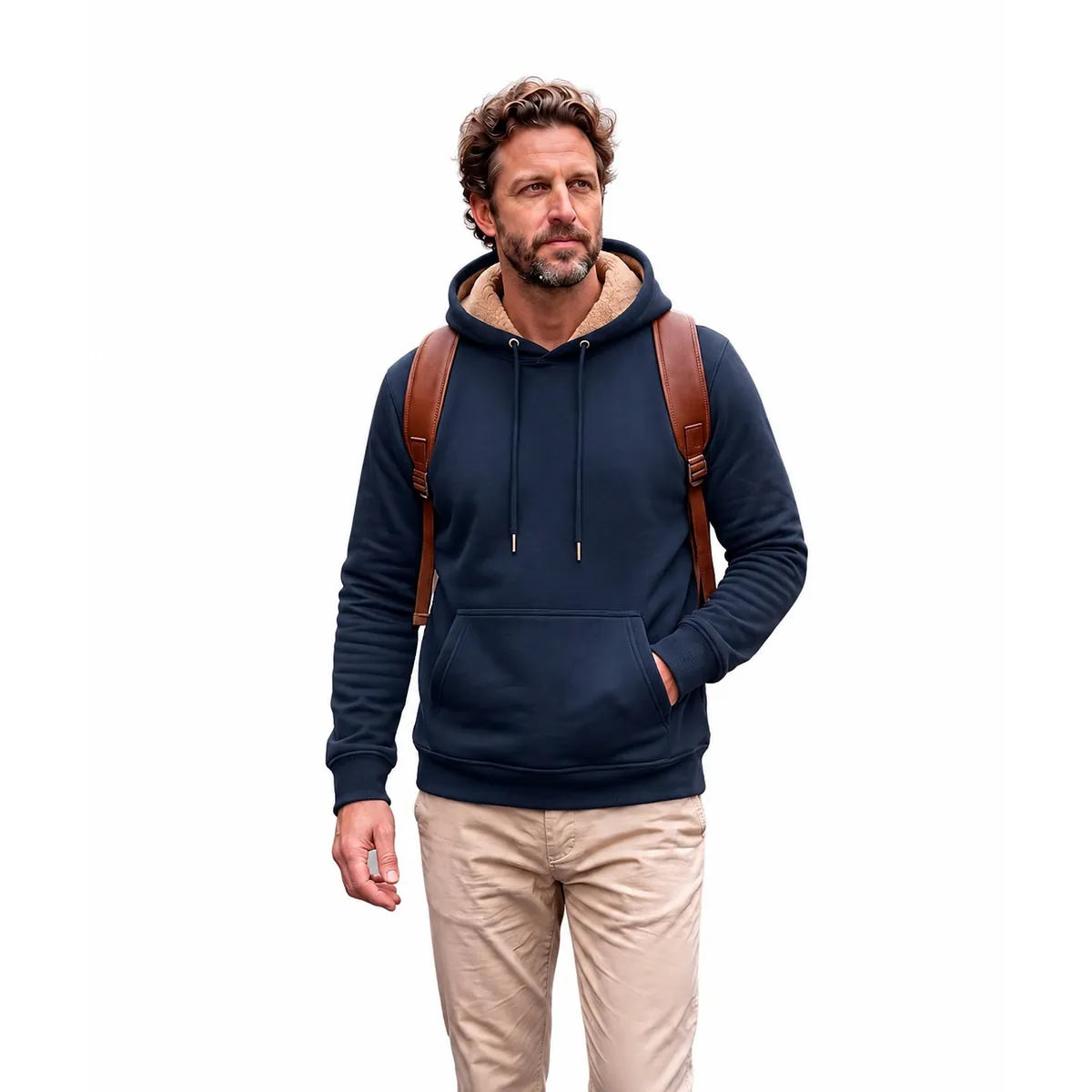 ZITY Sherpa Lined Hoodie Sweatshirt