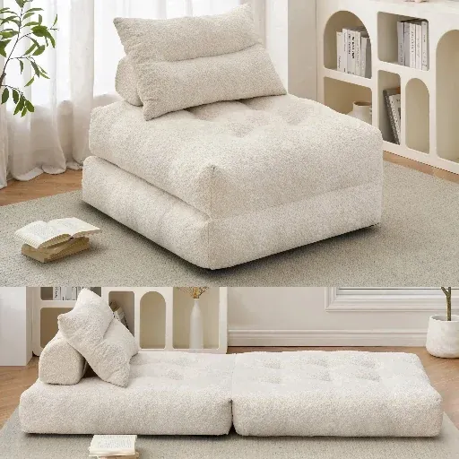 BEHOST 86" Oversized Folding Sofa Bed with Pillow and Back Support