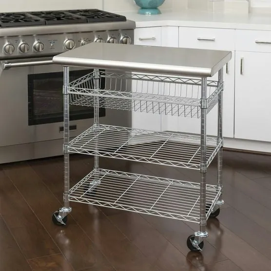 Seville Classics Stainless Steel Kitchen Cart