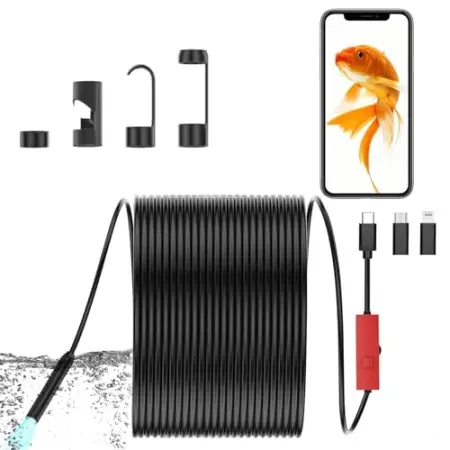 T SHAREXE Endoscope 1920P Camera w/ Light, 16.4' Cable