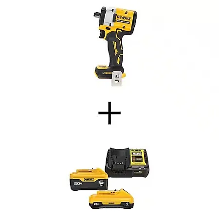 DeWALT ATOMIC 20V MAX Brushless 1/2" Impact Wrench w/ 6Ah & 4Ah Batteries