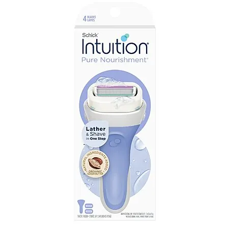 Schick Intuition Pure Nourishment Women's Razor Kit (1 Handle + 2 Blade Refills)