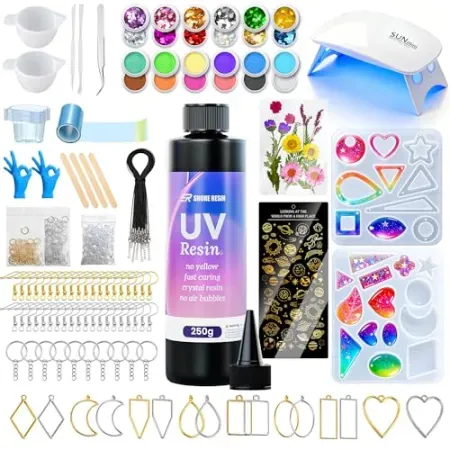 250g SHORE RESIN UV Resin Kit with Light