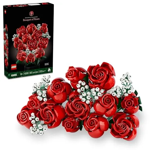 LEGO Botanicals Bouquet of Roses Building Set – Red
