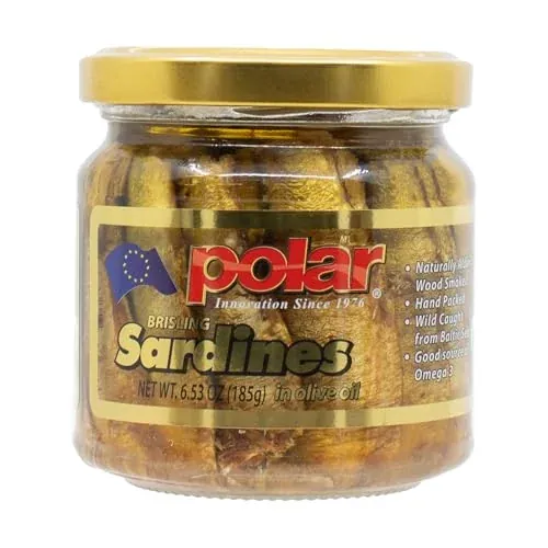 MW Polar Naturally Alder Wood Smoked Brisling Sardines in Olive Oil, 6.5-Oz