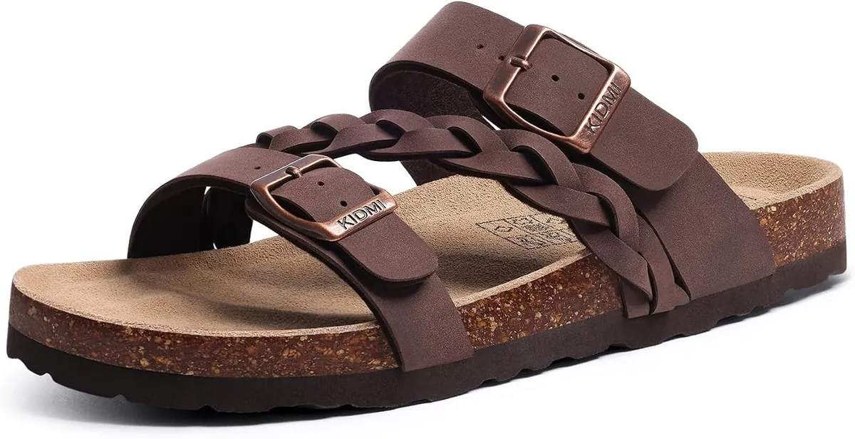 Kidmi Braided Cork Footbed Womens Sandals Slides