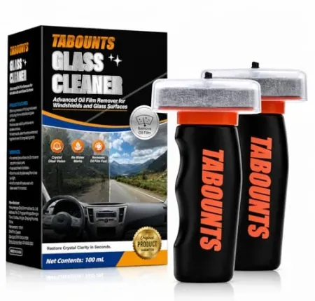 2-Pack TABOUNTS Glass Emulsion Cleaner w/ 3.4oz Windshield Oil Film Remover
