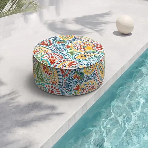 Indoor/Outdoor Inflatable Ottoman D21 x H9 inch