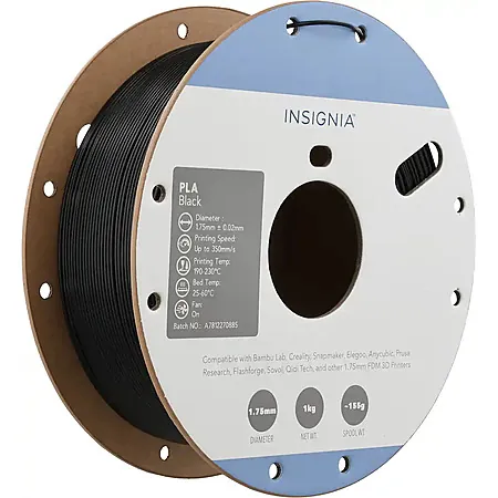 1kg 1.75mm Insignia PLA 3D Printer Filament (Black or White)