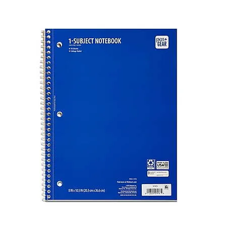 70-Sheet Pen+Gear 1 Subject Notebooks (Various)