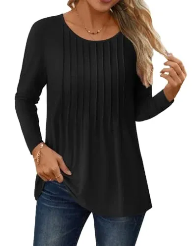NORACORA Women's Long-Sleeve Pleated Tunic